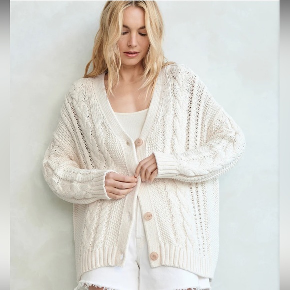 Jenni Kayne Cotton Cable Cardigan - Picture 3 of 7